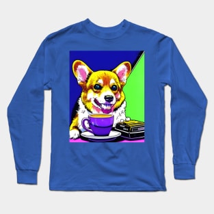 Corgi And Coffee Long Sleeve T-Shirt